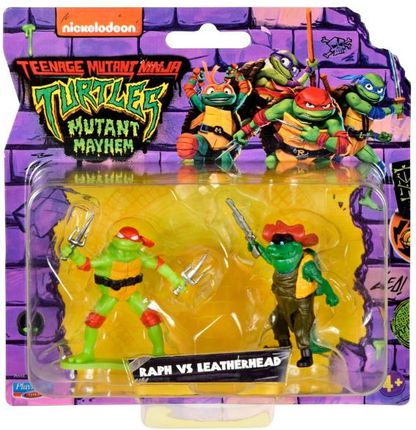 WOJOWNICZE ŻÓŁWIE NINJA Figurka RAPH vs LEATHERHEAD Zmutowany Chaos 5cm PLAYMATES 83314