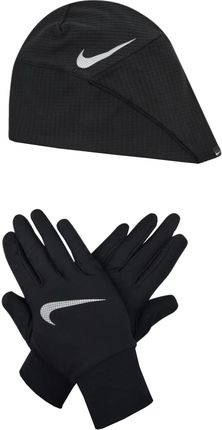 Nike Wmns Essential Running Hat-Glove Set N1000595-082 : Kolor - Czarne, Rozmiar - XS/S