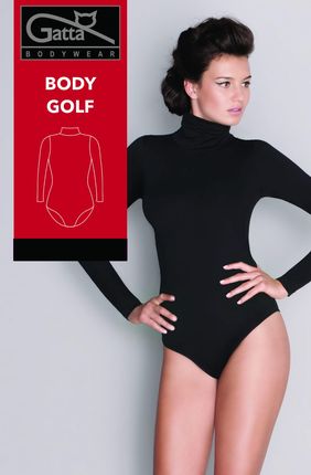 Body damskie  długi rękaw Golf kolor biały ,czarny (Czarny, S)