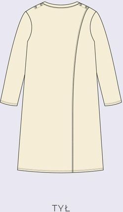 Koszula nocna ,dla chorych,rękaw długi New  (Blady krem, L/XL)