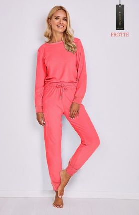 Piżama różowa Lea długi rękaw S-XL (koralowy, S)