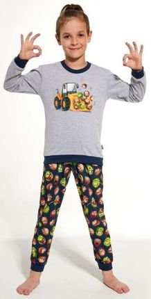 Piżama chłopięca traktor kasztany (86-92, melanż)