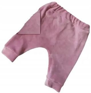 Spodnie dziecięce welurowe różowe rozmiar 68