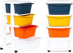 Zdjęcie Regał Z 4 Wysuwanymi Szufladami Nogi Kółkami - Skała