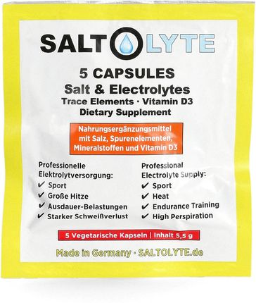 Saltstick Elektrolityczne Kapsułki Saltolyte Sachet 5Szt. Bezsmakowe