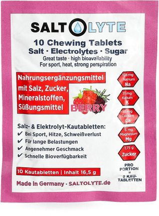Saltstick Elektrolityczne Tabletki Saltolyte Chewing 10Szt. Jagodowe