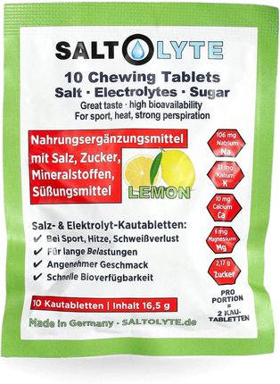 Saltstick Elektrolityczne Tabletki Saltolyte Chewing 10Szt. Cytrynowe