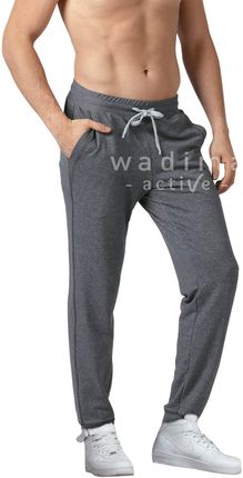 Spodnie dresowe męskie długie  (Melanż grafit, XL - 6)