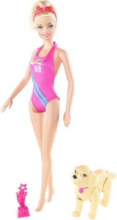 Barbie Pływaczka Zestaw Z Pieskiem W3759