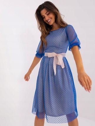 Sukienka koktajlowa plus size niebieska 46