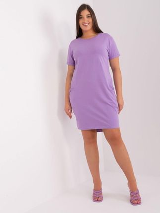 Tunika sukienka dresowa z kieszeniami fioletowa