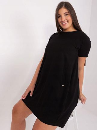 Sukienka tunika basic z kieszeniami czarna