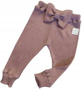 Spodnie dziecięce z dzianiny swetrowej różowe 122