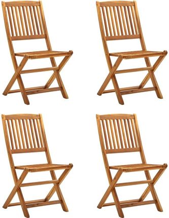 Vidaxl Składane Krzesła Ogrodowe 4Szt. Lite Drewno Akacjowe Brązowy 46340