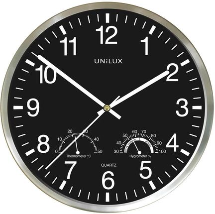 Unilux Wetty clock black silver (400140807)