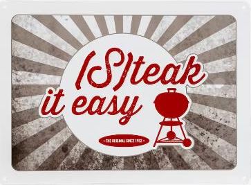 Weber Metalowa Tabliczka Z Tłoczonym Napisem „Steak It Easy”