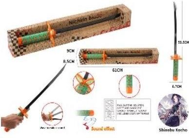 Import Leantoys Czarny Miecz Samurajski Zielona Rękojeść