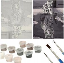 Zdjęcie Ikonka Obraz Malowanie Po Numerach 50X40Cm Kot I Tygrys - Barcin