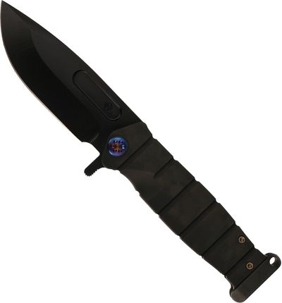 Medford Knife And Tool Nóż Usmc Fighter Flipper Pvd Black Flamed Titanium 3V By Greg