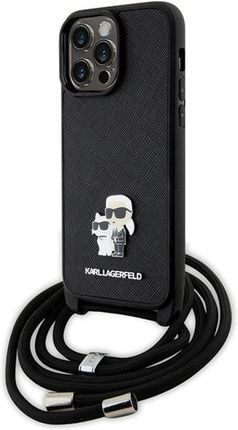 Karl Lagerfeld Klhcp14Xsakcpsk Iphone 14 Pro Max 67" Hardcase Czarnyblack Crossbody Saffiano Metal Pin Karl Choupette