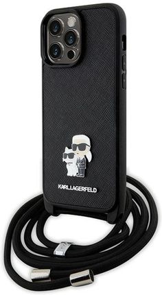 Karl Lagerfeld Klhcp13Xsakcpsk Iphone 13 Pro Max 67" Hardcase Czarnyblack Crossbody Saffiano Metal Pin Karl Choupette