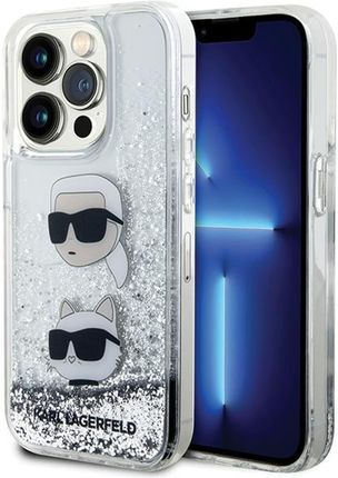 Karl Lagerfeld Klhcp14Lldhkcns Iphone 14 Pro 61" Srebrnysilver Hardcase Liquid Glitter Karl Choupette Heads