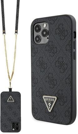 Guess Guhcp12Mp4Tdscpk Iphone 12 Pro 6 1" Czarny Black Hardcase Crossbody 4G Metal Logo