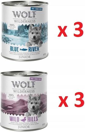 Wolf Of Wilderness Junior Mix Smaków 6X800G
