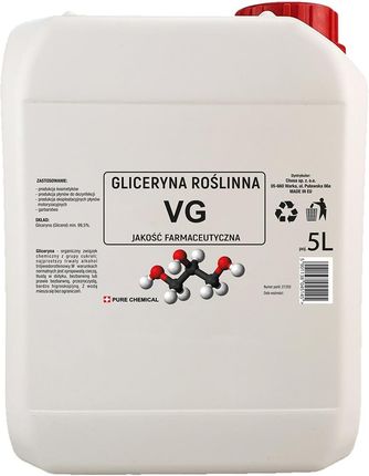 GLICERYNA ROŚLINNA - Farmaceutyczna czysta VG 5L PURECHEMICAL