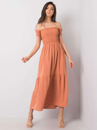 Sukienka-346-SK-009.52-ciemny pomarańczowy : Kolor - Ciemny pomarańczowy, Rozmiar - XL