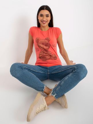 T-shirt-EM-TS-HS-21-531.20X-koralowy : Kolor - Koralowy, Rozmiar - M