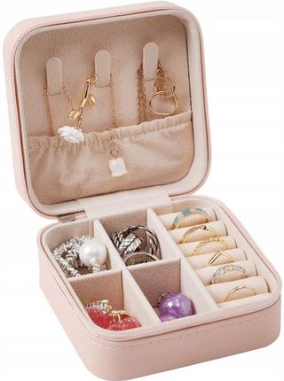 Pudełko Kuferek Etui Na Biżuterię Szkatułka Różowa
