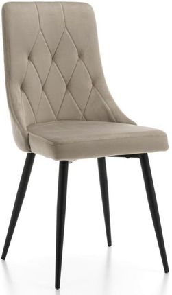 krzesło CAREN tapicerowane welur ciemnobeżowy
