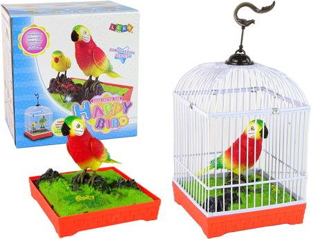 Leantoys Śpiewająca Kolorowa Papuga Z Klatką