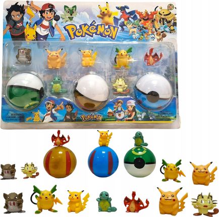 Toys Duży Zestaw Pokemon 7 Figurek 3X Pokeball