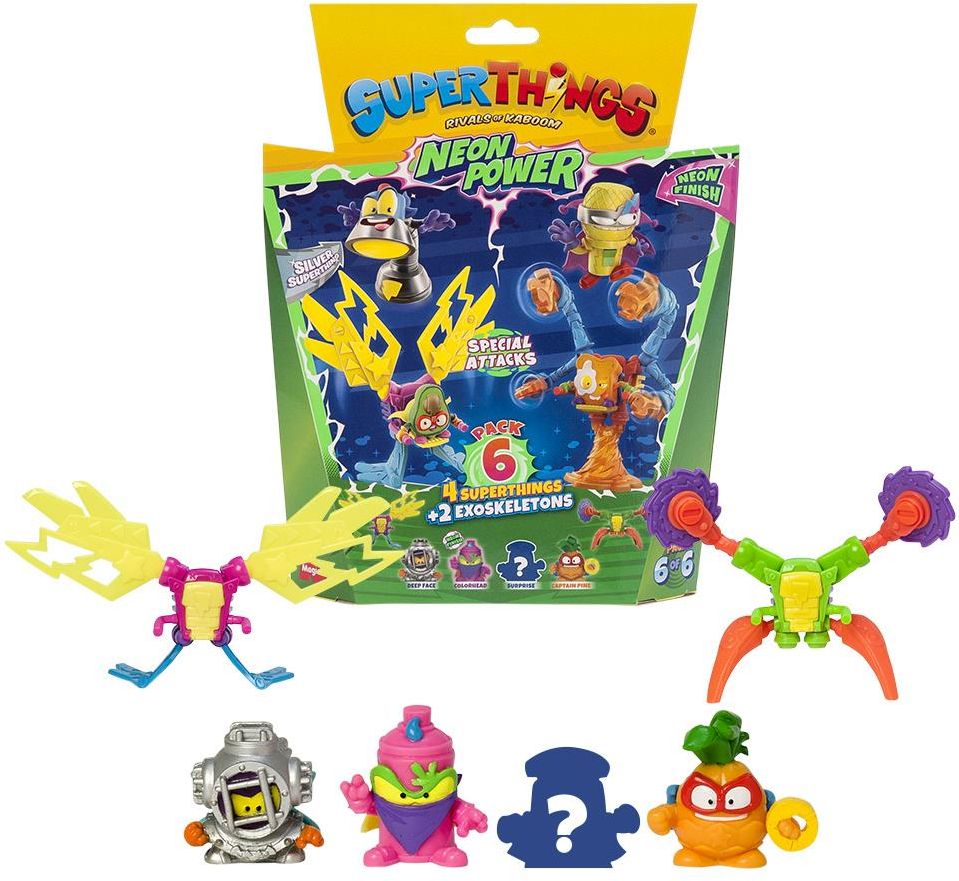 Magic Box Superthings 4 Figurki + 2 Egzoszkielety Neon Power Pack6Of6 ...