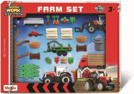 Maisto 12565 Traktor Massey Zestaw Z Farmą