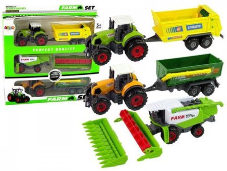 Leantoys Zestaw Maszyn Rolniczych Traktory Z Przyczepami I Kombajn