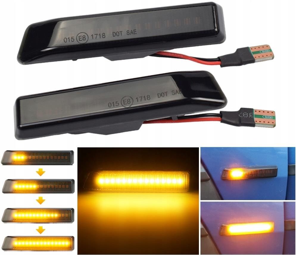 Clignotants Latéraux LED Noirs Pour BMW E36 M3 & X5 E53 - Répétiteurs Jaunes - Neuf Garantie 1 An