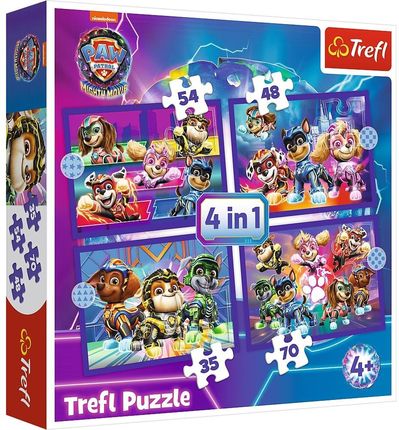 Trefl Puzzle 4w1 Bohaterowie Psi Patrol 34621