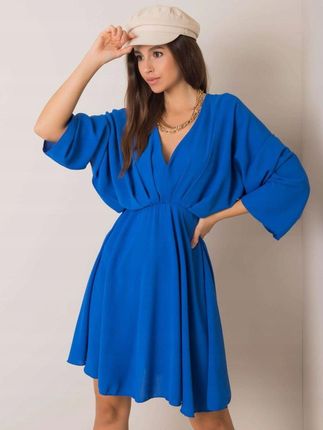 Sukienka Zayna niebieska z szerokim rękawem