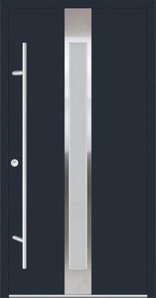 Drzwi zewnętrzne THERMO S68 wzór 02 1100x2100 mm antracyt RAL 7016 z pochwytem