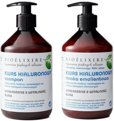Bioelixire Kwas hialuronowy nawilżający Set szampon + maska 2x500ml