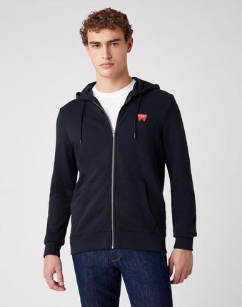 WRANGLER ZIP THRU HOODIE MĘSKA BLUZA Z KAPTUREM ROZPINANA LOGO BLACK W6B4HA100