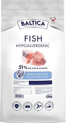 Baltica Fish Hypoallergenic z rybami oceanicznymi i ryżem  12kg
