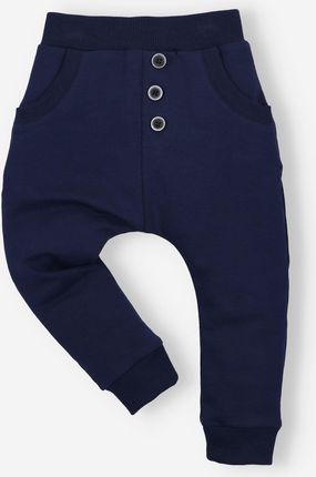 Granatowe spodnie dresowe SAMOLOTY z bawełny organicznej dla chłopca