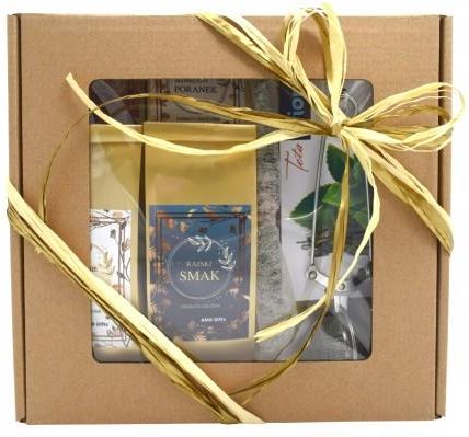 Amd Gifts Kosz Prezentowy W Pudełku 4 Herbaty + Zaparzacz