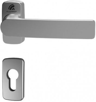 Klamka do drzwi ALUPROF CLASSIC pojedyncza z szyldem RAL 9006 / srebrna