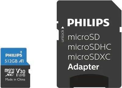 Philips Karta pamięci Class UHS-I U3 SDXC 512GB + Adapter