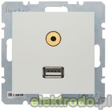 Berker Gniazdo Usb/3.5mm Jack B.1/B.3/B.7 Glas Aluminium ( 3315391404 )